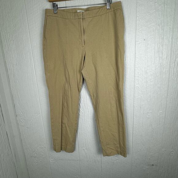 J. Jill Premium Bi-Stretch Ponte Knit Tapered Ankle Pants Size 14 Tan Khaki - Picture 3 of 9